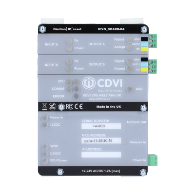 CDVI IEVO-MB50KPOE 2-reader ievo interface board, 50,000 fingerprints (PoE)